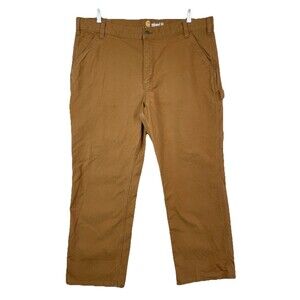 Carhartt Men 42 Relaxed Fit Carpenter Pants Brown Workwear Utility Rugged READ